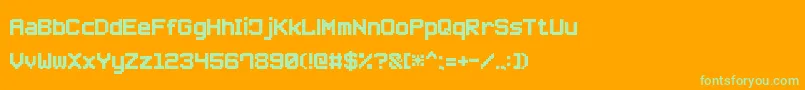 SmallPixel7 Font – Green Fonts on Orange Background