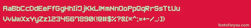 Fonte SmallPixel7 – fontes verdes em um fundo vermelho