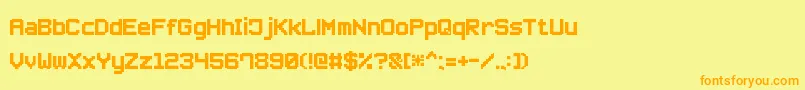 SmallPixel7 Font – Orange Fonts on Yellow Background