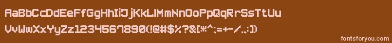 Czcionka SmallPixel7 – różowe czcionki na brązowym tle