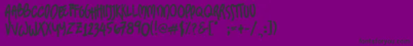フォントSundaesOnMondays – 紫の背景に黒い文字