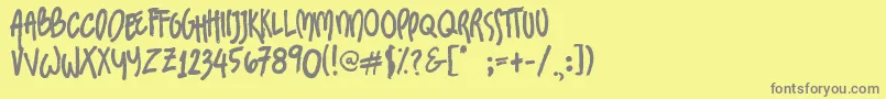 SundaesOnMondays Font – Gray Fonts on Yellow Background