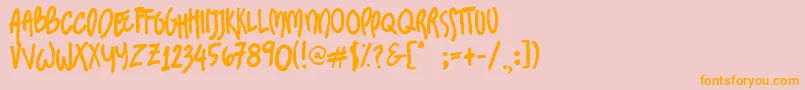 SundaesOnMondays Font – Orange Fonts on Pink Background