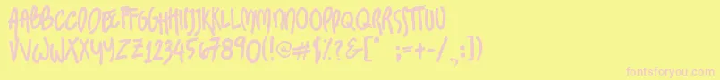 SundaesOnMondays Font – Pink Fonts on Yellow Background