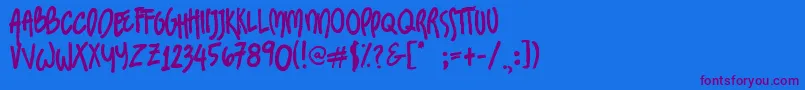 SundaesOnMondays Font – Purple Fonts on Blue Background