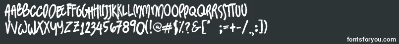 Шрифт SundaesOnMondays – белые шрифты на чёрном фоне