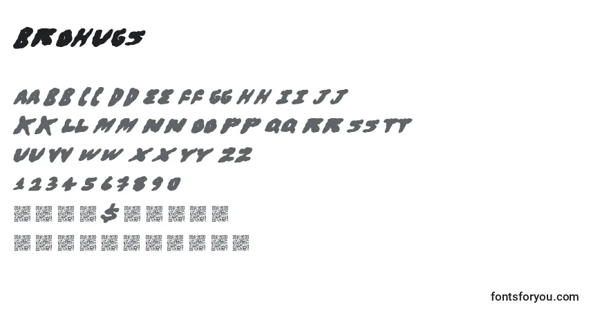 Schriftart Brohugs – Alphabet, Zahlen, spezielle Symbole