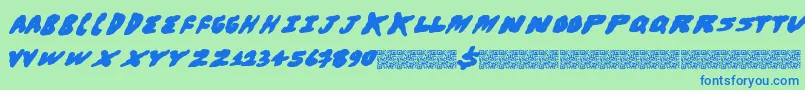 Brohugs Font – Blue Fonts on Green Background