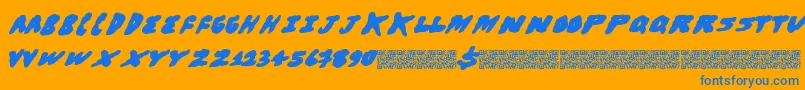 Brohugs Font – Blue Fonts on Orange Background