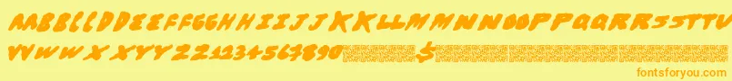 Brohugs Font – Orange Fonts on Yellow Background