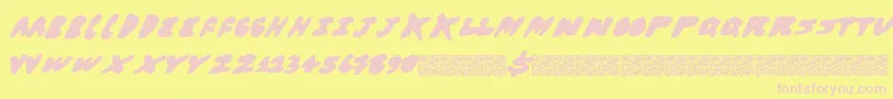 Brohugs Font – Pink Fonts on Yellow Background