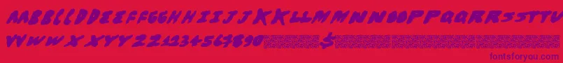 Brohugs-fontti – violetit fontit punaisella taustalla