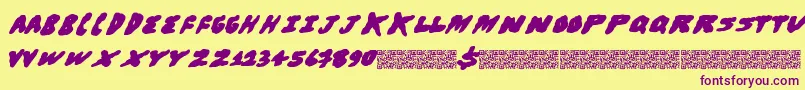 Brohugs Font – Purple Fonts on Yellow Background