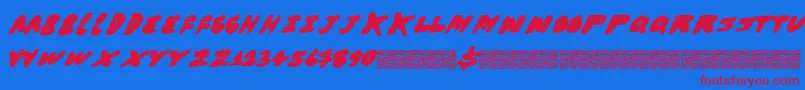 フォントBrohugs – 赤い文字の青い背景