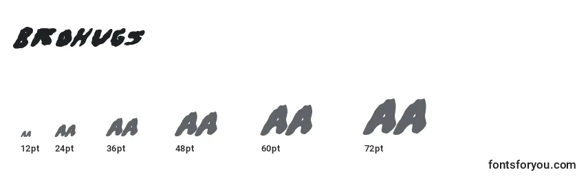 Brohugs Font Sizes