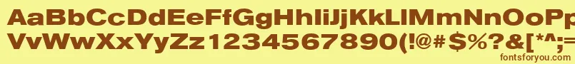 AnconaExHeavyRegular Font – Brown Fonts on Yellow Background
