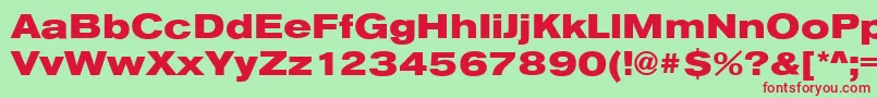 AnconaExHeavyRegular Font – Red Fonts on Green Background