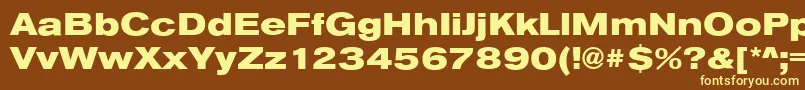 AnconaExHeavyRegular Font – Yellow Fonts on Brown Background