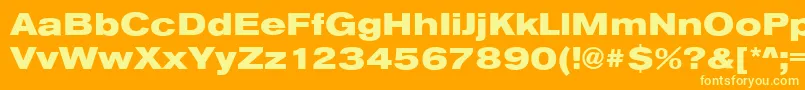 AnconaExHeavyRegular Font – Yellow Fonts on Orange Background