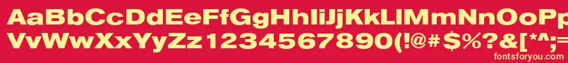 AnconaExHeavyRegular Font – Yellow Fonts on Red Background