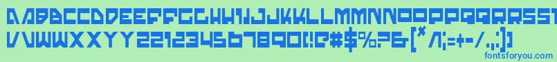 Trajiac Font – Blue Fonts on Green Background