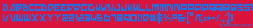 フォントTrajiac – 赤い背景に青い文字