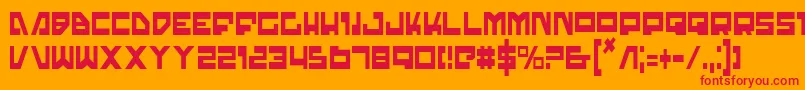 フォントTrajiac – オレンジの背景に赤い文字