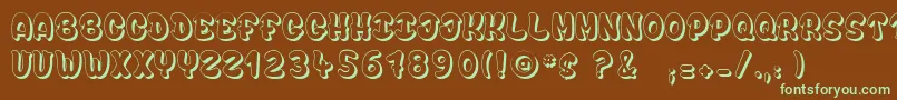 BubbleSoap-fontti – vihreät fontit ruskealla taustalla