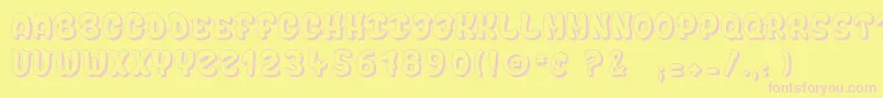 Fonte BubbleSoap – fontes rosa em um fundo amarelo