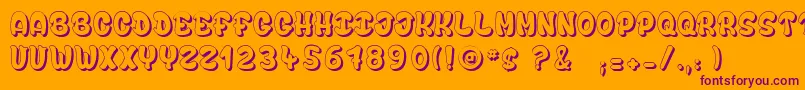 Шрифт BubbleSoap – фиолетовые шрифты на оранжевом фоне