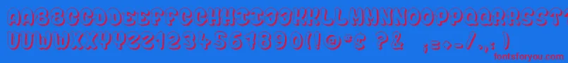 BubbleSoap-Schriftart – Rote Schriften auf blauem Hintergrund