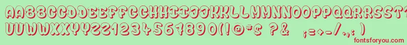 BubbleSoap Font – Red Fonts on Green Background