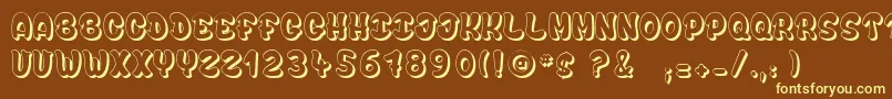 BubbleSoap-fontti – keltaiset fontit ruskealla taustalla