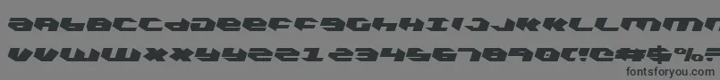 フォントKubrickCondensedLeftalic – 黒い文字の灰色の背景