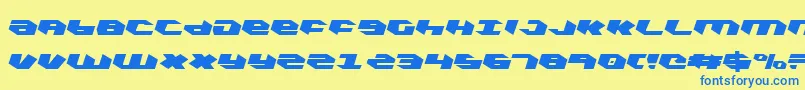 KubrickCondensedLeftalic Font – Blue Fonts on Yellow Background