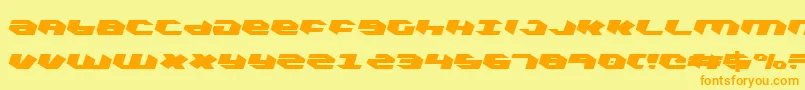 KubrickCondensedLeftalic Font – Orange Fonts on Yellow Background