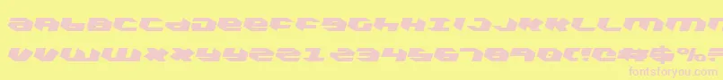フォントKubrickCondensedLeftalic – ピンクのフォント、黄色の背景