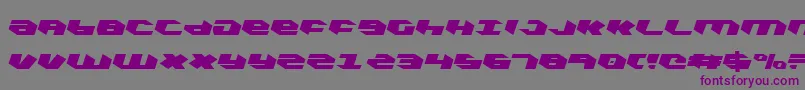 フォントKubrickCondensedLeftalic – 紫色のフォント、灰色の背景