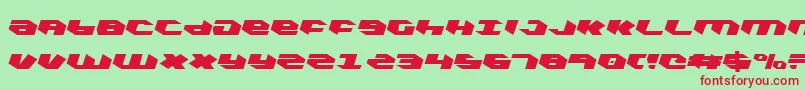 KubrickCondensedLeftalic-fontti – punaiset fontit vihreällä taustalla