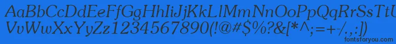 Шрифт SouvenirItalic – чёрные шрифты на синем фоне