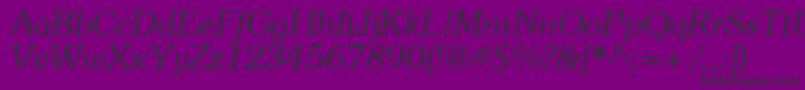 Fonte SouvenirItalic – fontes pretas em um fundo violeta