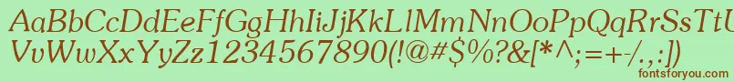 SouvenirItalic Font – Brown Fonts on Green Background