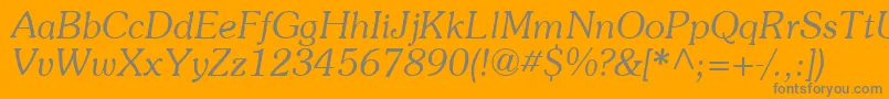 SouvenirItalic Font – Gray Fonts on Orange Background