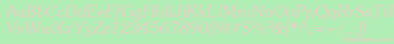 SouvenirItalic Font – Pink Fonts on Green Background