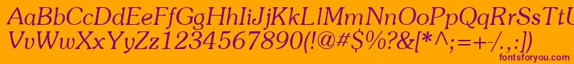 SouvenirItalic Font – Purple Fonts on Orange Background