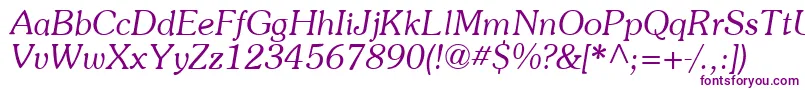 SouvenirItalic Font – Purple Fonts on White Background