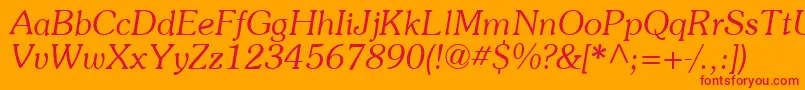 SouvenirItalic Font – Red Fonts on Orange Background