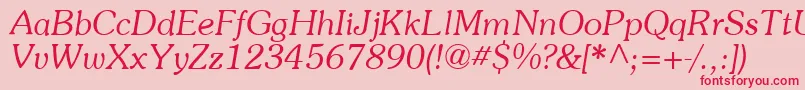 SouvenirItalic Font – Red Fonts on Pink Background