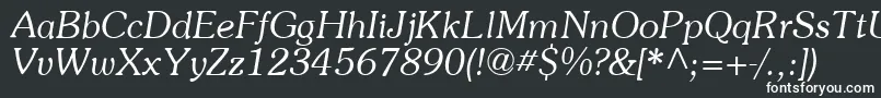 SouvenirItalic-fontti – valkoiset fontit mustalla taustalla