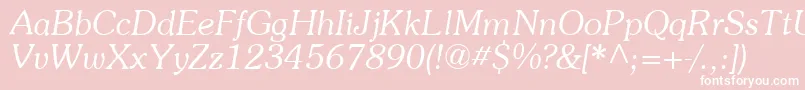 SouvenirItalic Font – White Fonts on Pink Background